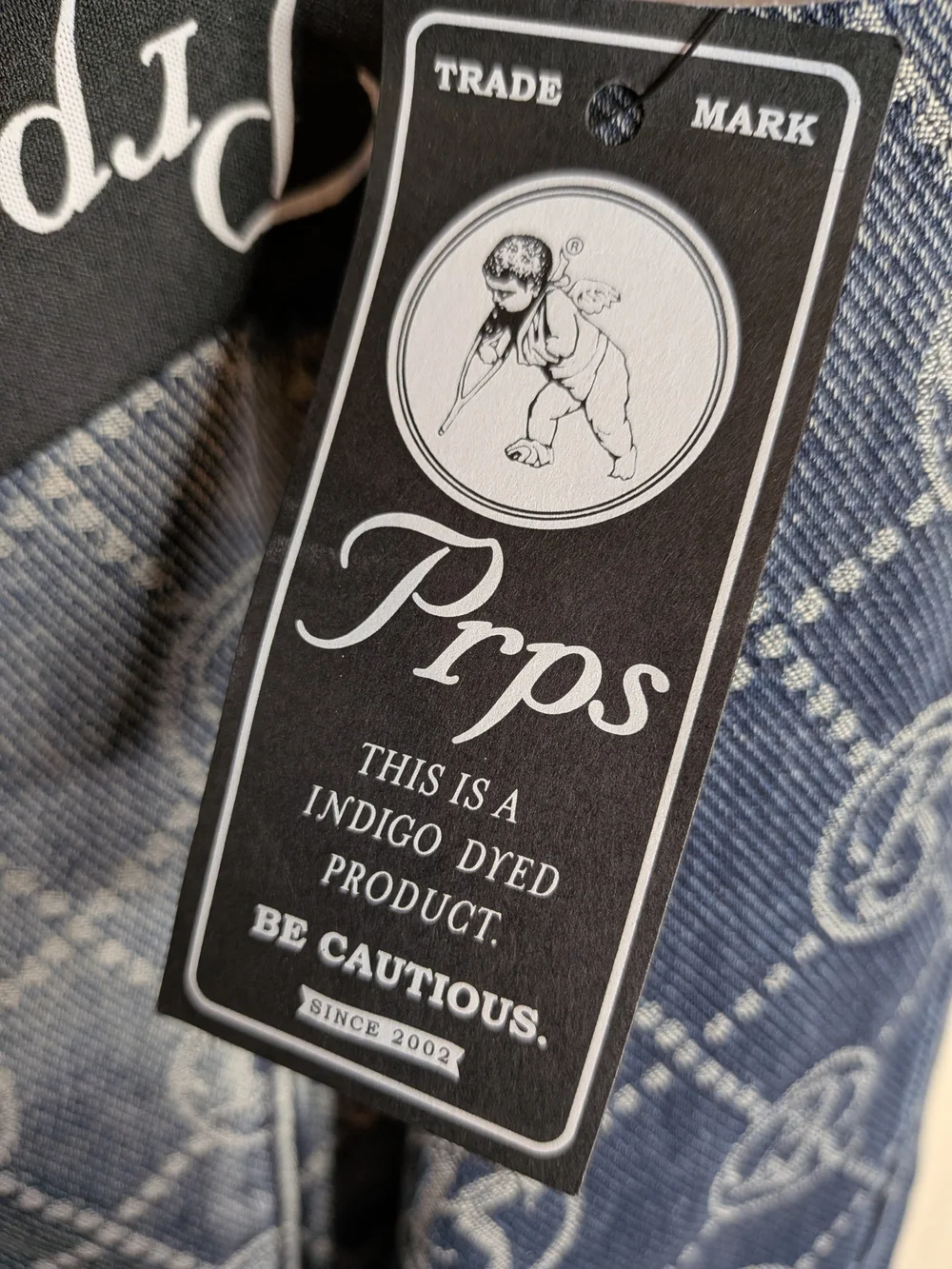 PRPS Purgatory Logo Denim Trucker Jacket XL AOP All Over Print Grunge Streetwear